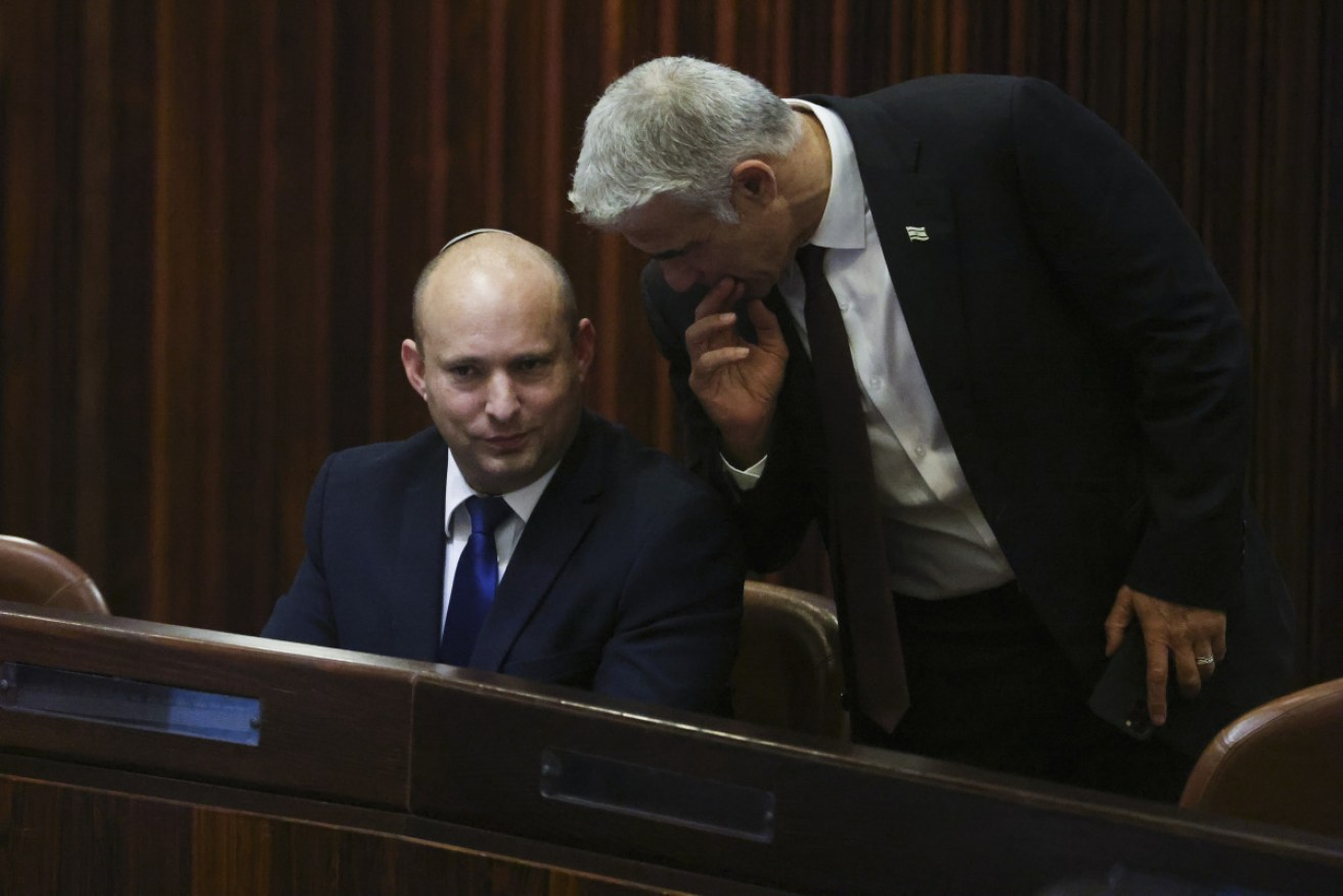 Naftali Bennett (left) is expected to become the next Israeli PM, followed later by Yair Lapid (right).
