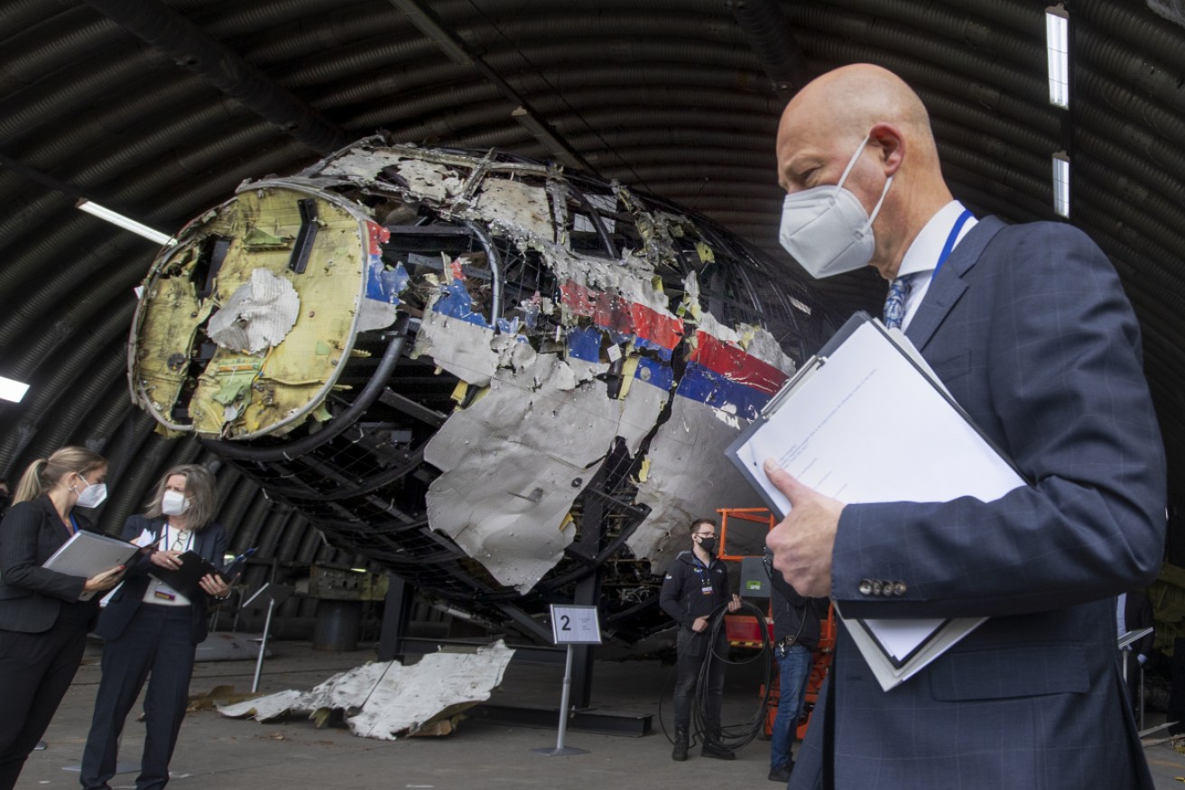 The painstakingly reassembled wreckage of MH17 leaves no doubt it was hit by a Russian missile. <i>Photo: AP</i>