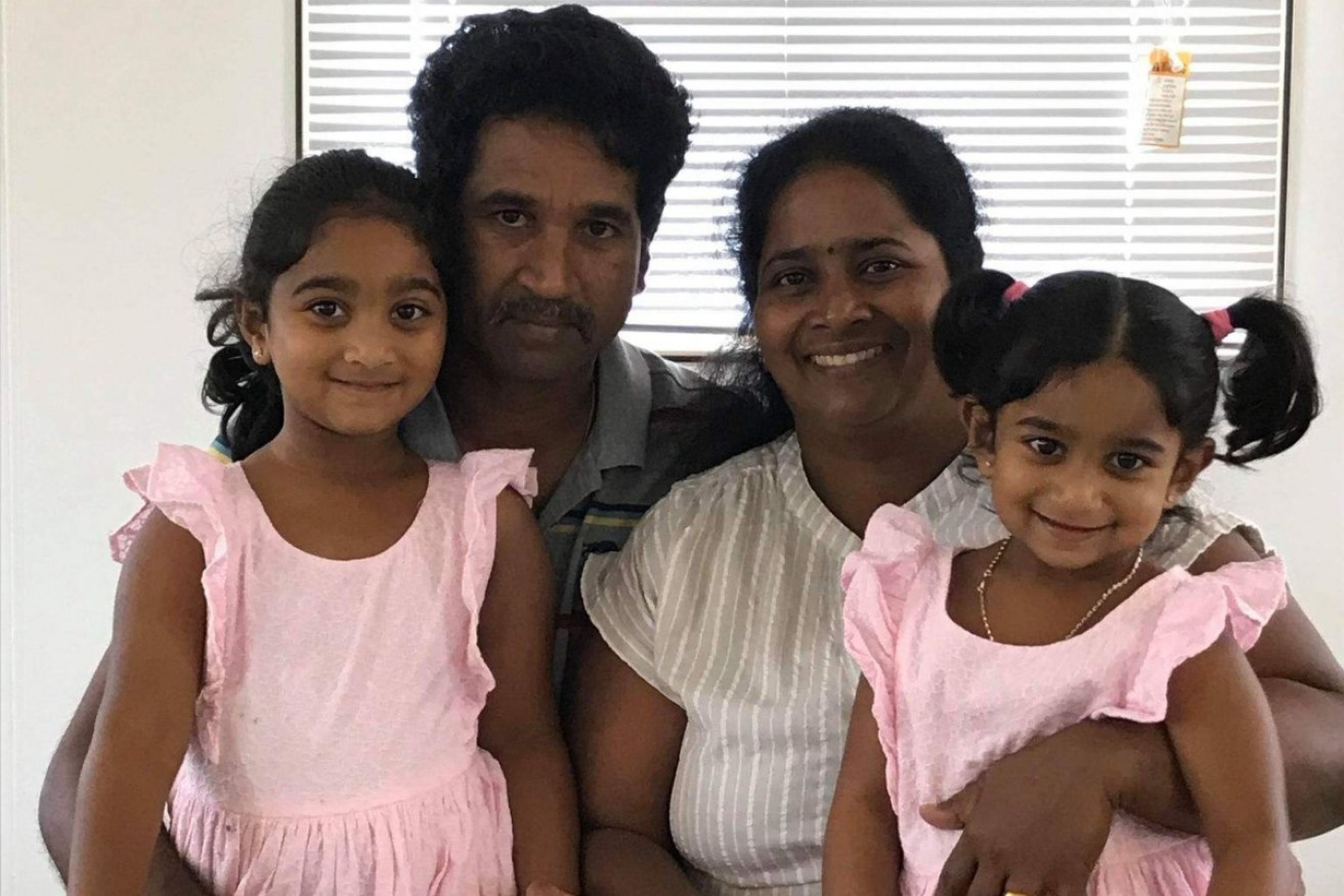 Kopika Murugappan, left, will spend her seventh birthday in community detention