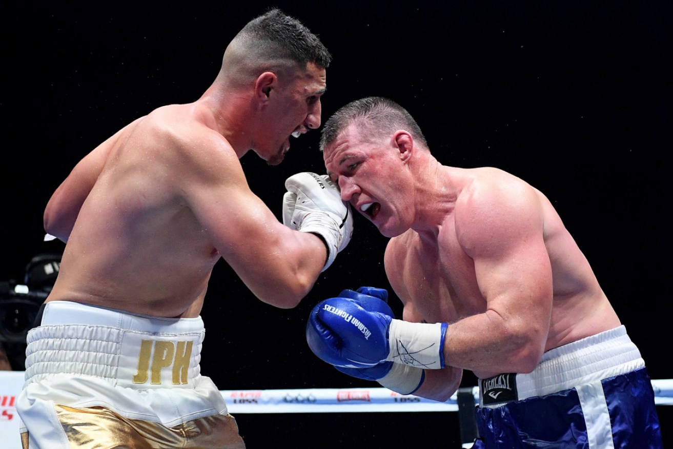 Justis Huni has ended the unbeaten boxing career of Paul Gallen with a TKO in the 10th round.