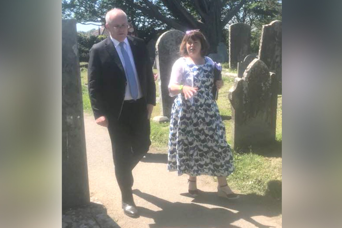 Mr Morrison tours the St Keverne graveyard with Karen Richards