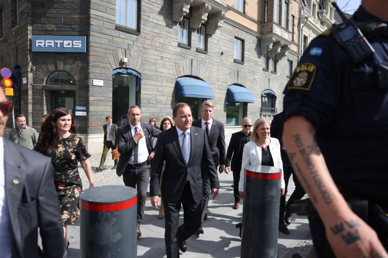 The government of Sweden's Stefan Lofven "should never have come into power", a party leader says.