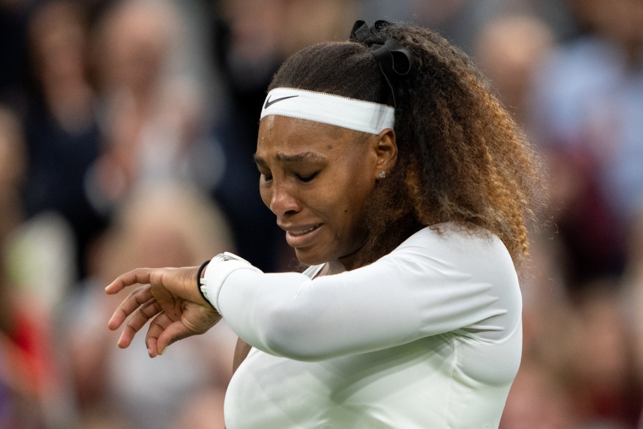 Serena Williams cried after pulling out of her match against Aliaksandra Sasnovich.