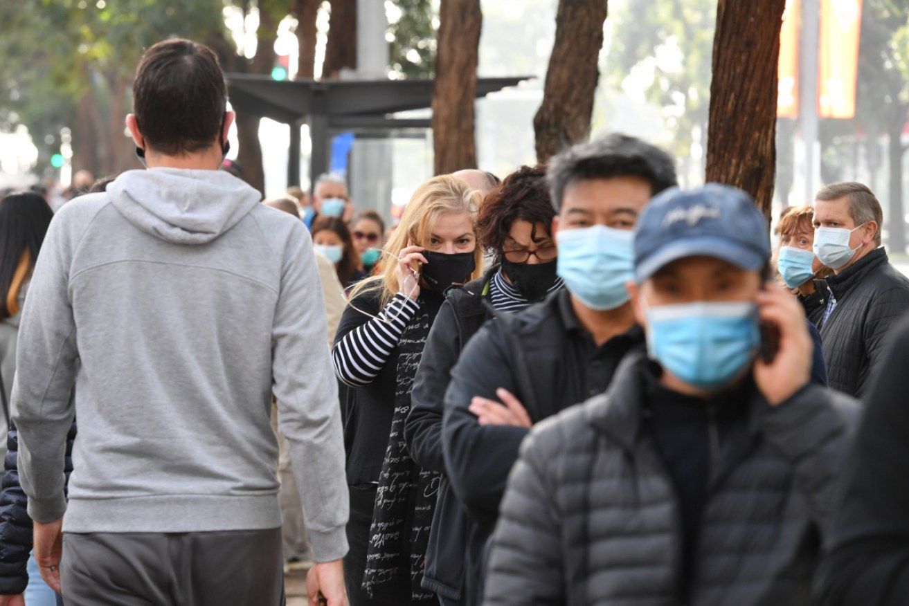 Sydneysiders queue for vaccines. Millions of people across NSW are in the fourth week of a COVID lockdown.