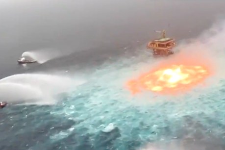 Mexico slammed over burning ocean fireball