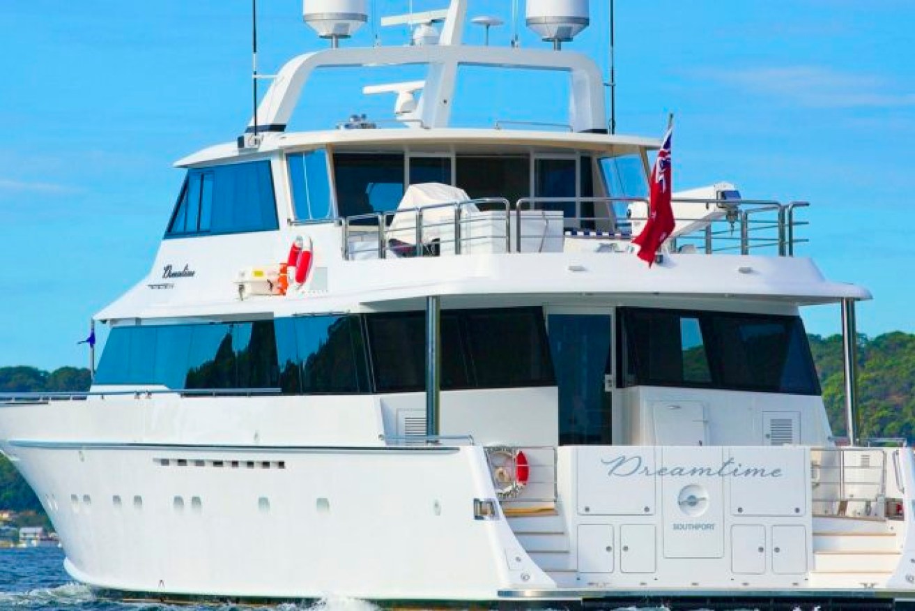 The luxury yacht, Dreamtime, costs about $70,000 a week to charter.