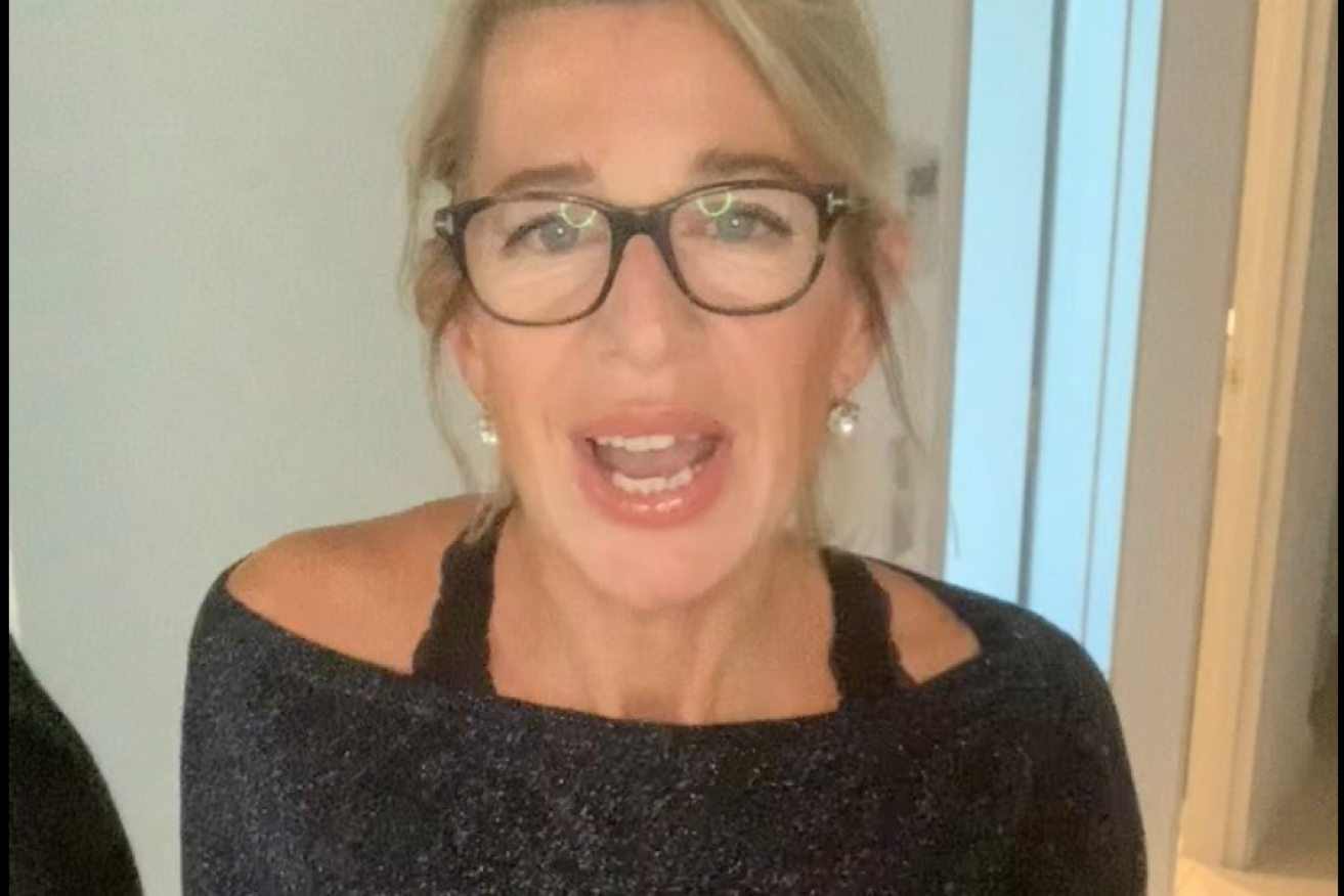 Katie Hopkins in a video posted inside Sydney hotel quarantine.