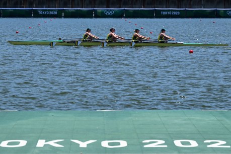 Rowers in sync before crowd-free Games