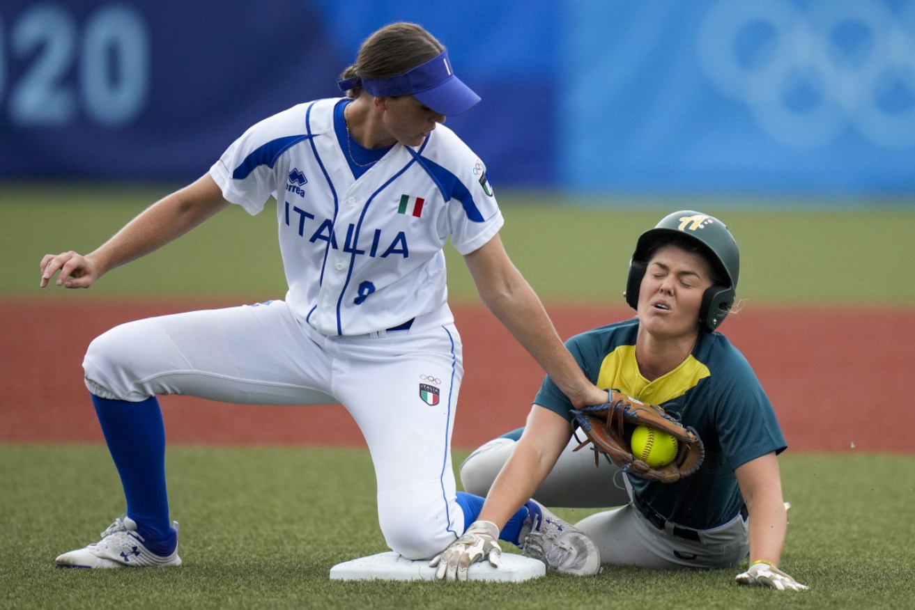 Australia's Taylah Tsitsikronis crossed for a sole run in the all-important win over Italy. 