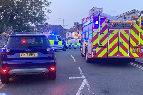 Car hits, injures six at Wales pub