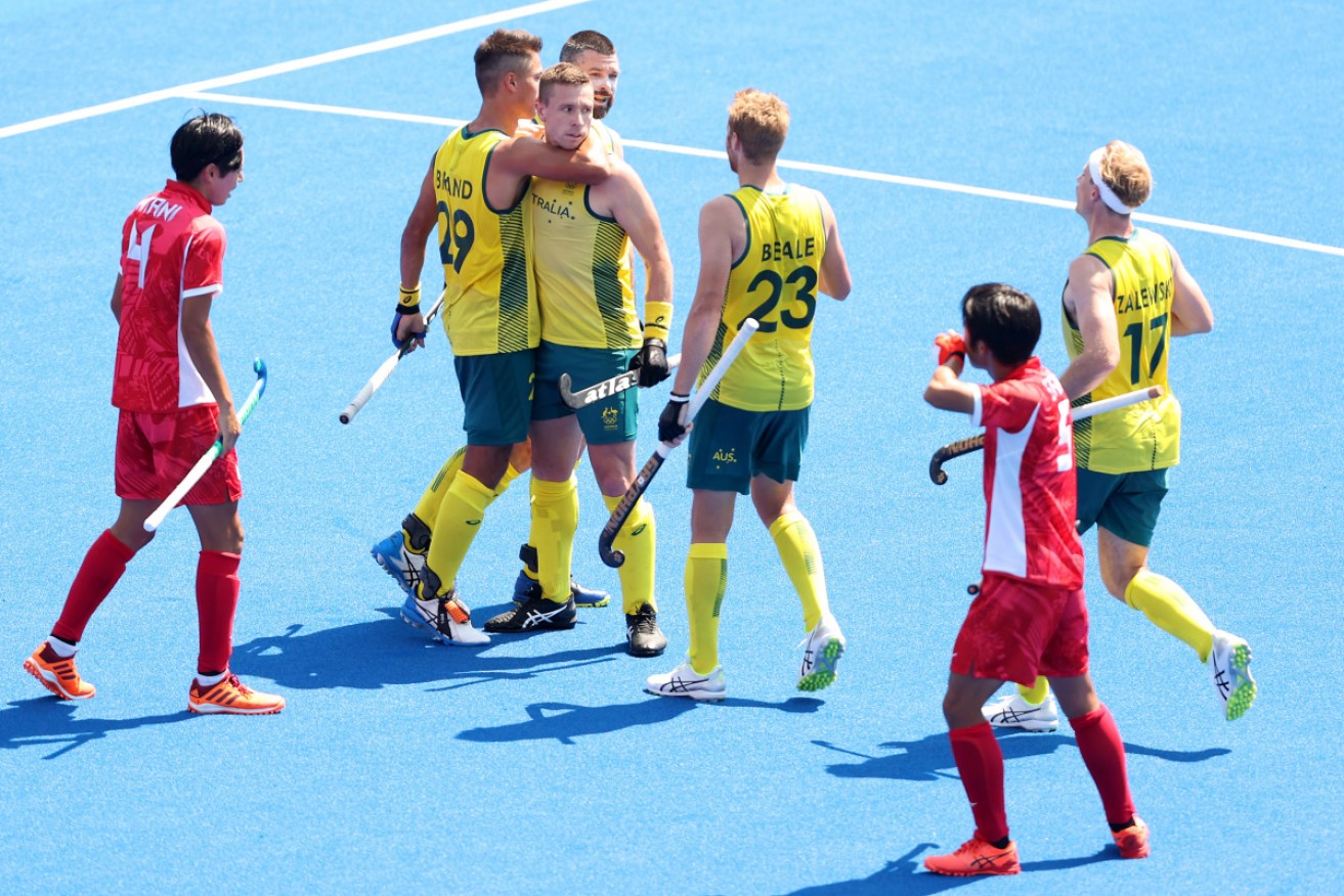 The Kookaburras worked hard for their win. Photo: Getty