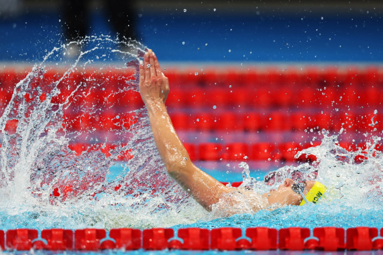 Kaylee McKeown shines in her heat of the women's 100m backstroke on Sunday.