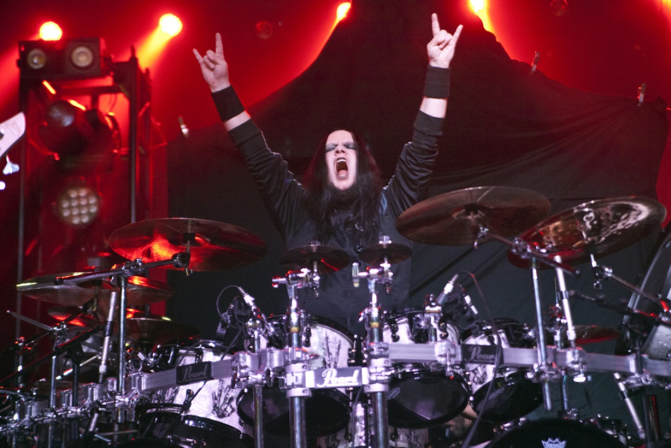 Jordison performs with metal band Vimic in North Carolina in 2017.