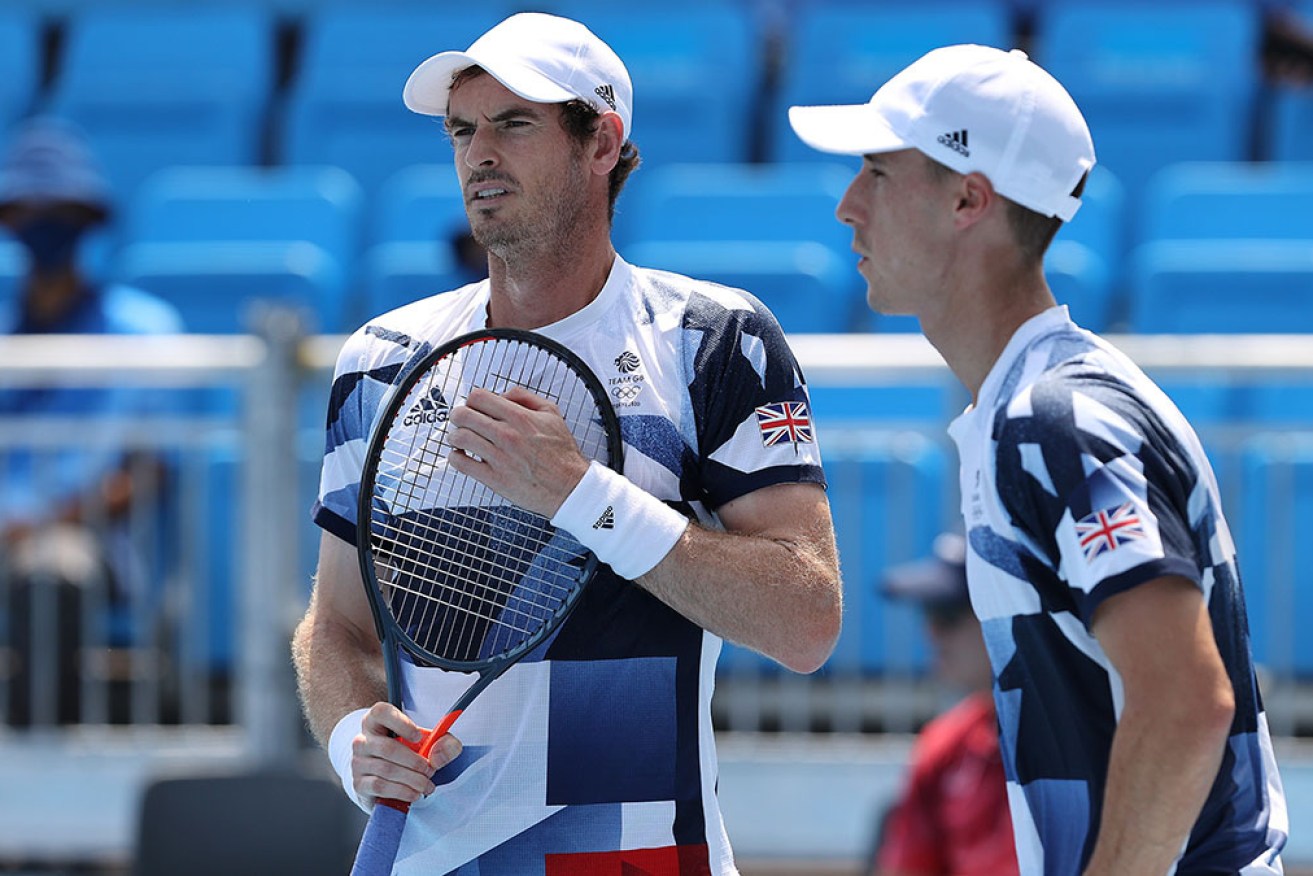 Andy Murray and Joe Salisbury in the men's doubles on Wednesday. 