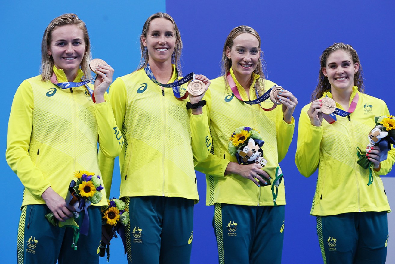 The Australian women's 4x200m relay team said they were 'stoked' to make the podium.