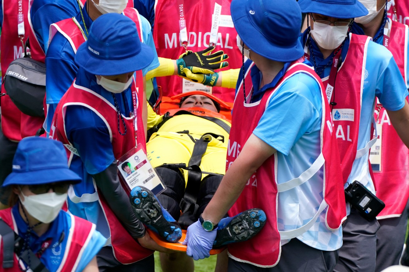 Saya Sakakibara crashed out of the Olympics in the BMX semi-finals.