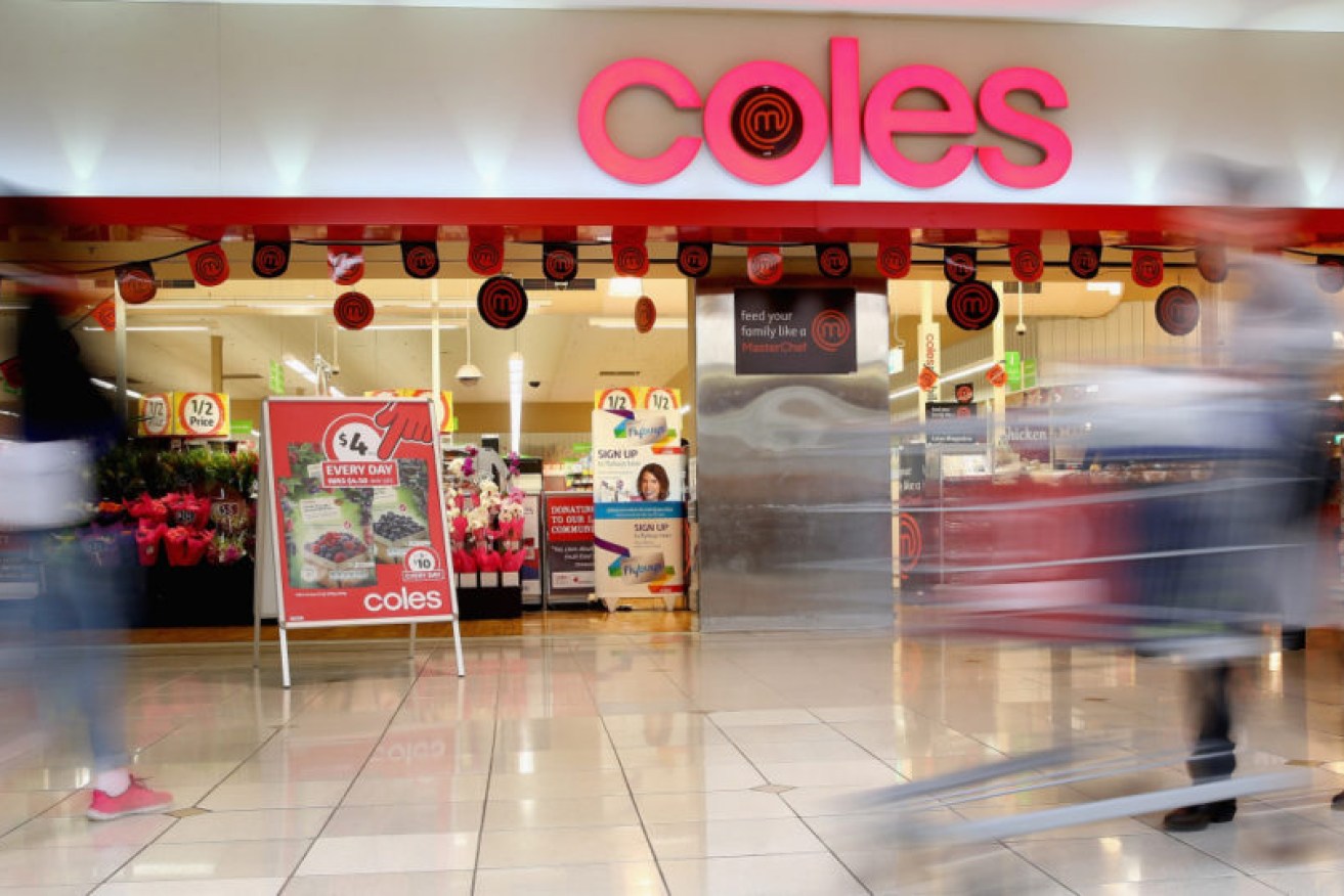 It's out with single-use plastic bags at Coles in Canberra, as the retailer trials a new program.