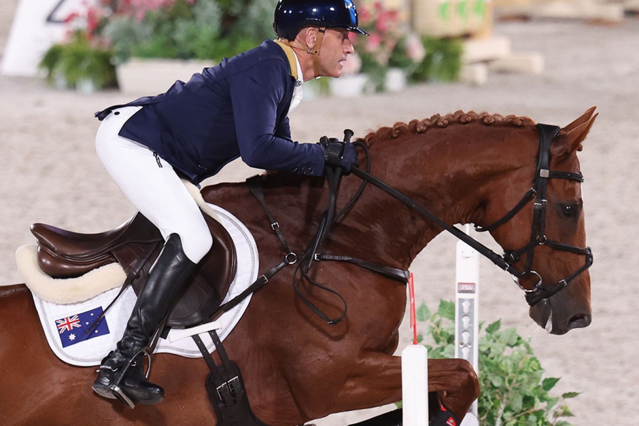 Andrew Hoy on Vassily de Lassos on their way to second in the eventing on Monday night.