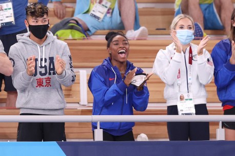 Beaming US gym star Simone Biles back for beam finals