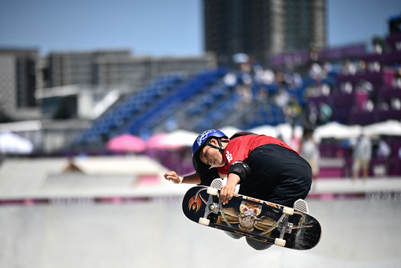 Japan's Sakura Yosozumi excels in the women's park final at Ariake Sports Park on Wednesday.