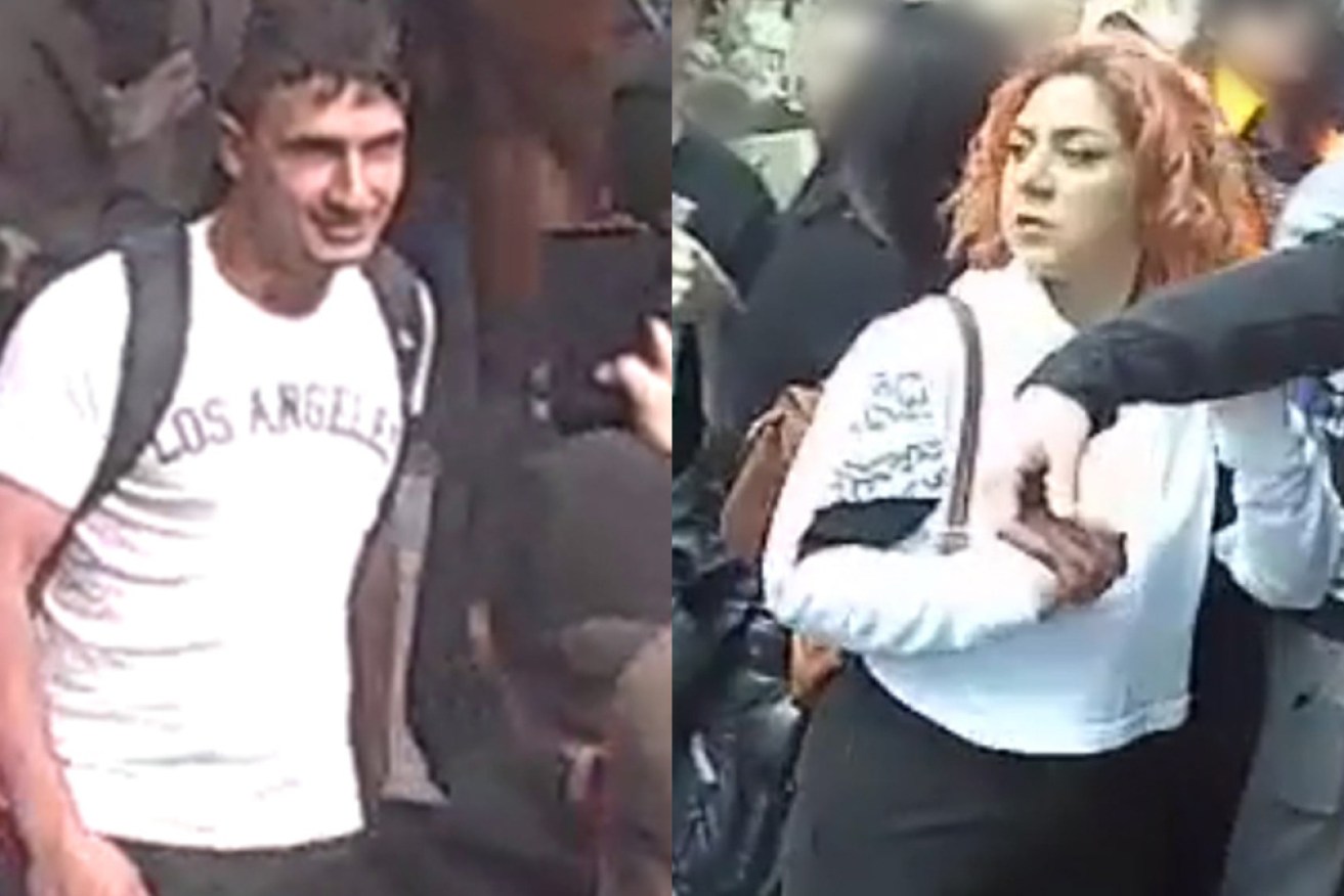 CCTV images of two of the people police want to speak to after the Sydney protest.