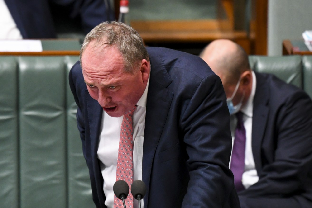 Barnaby Joyce in question time in Canberra last Wednesday.