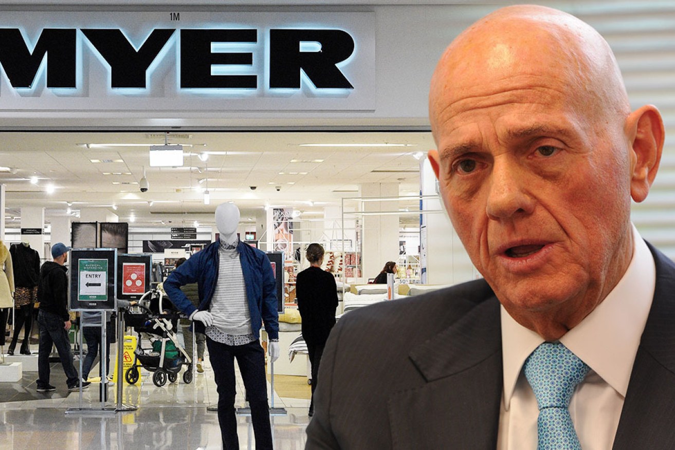Myer has excited its shareholders with a positive trading update amid pressure from billionaire Solomon Lew. 
