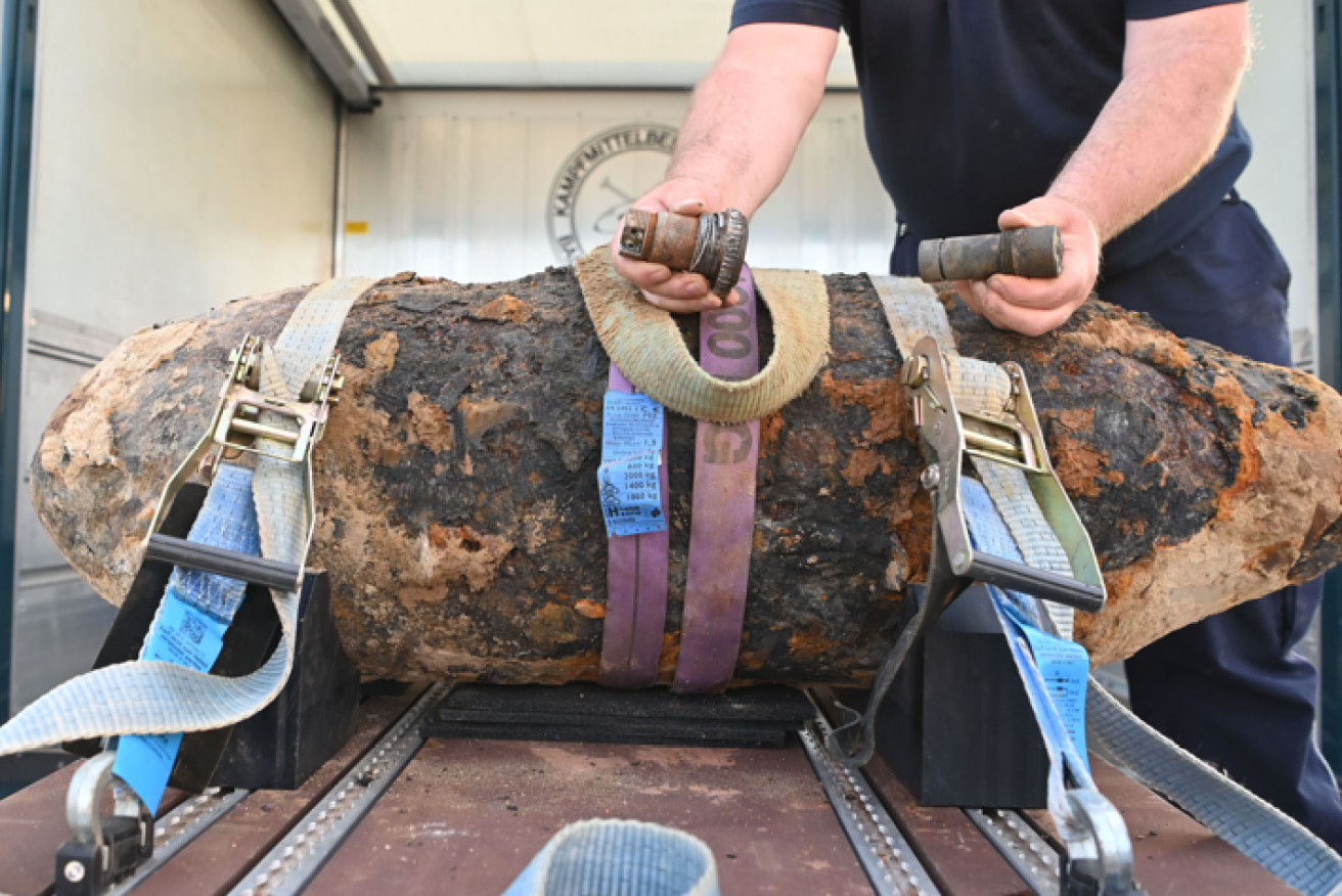Millions of bombs fell on Germany during WWII, and thousands - like this one -- remain unexploded.