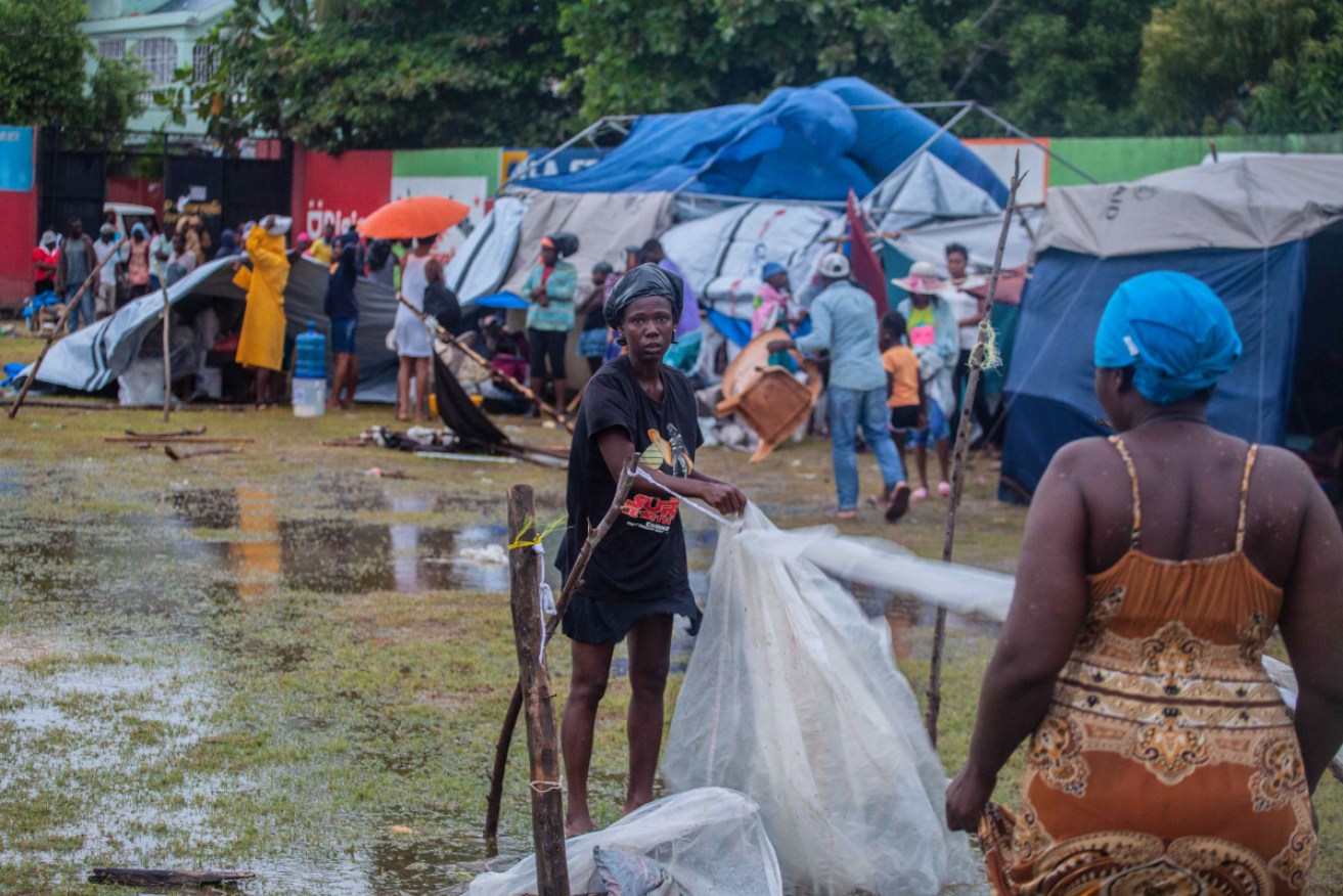 In the days since the deadly tremor, Haiti has also been hit by a tropical storm.