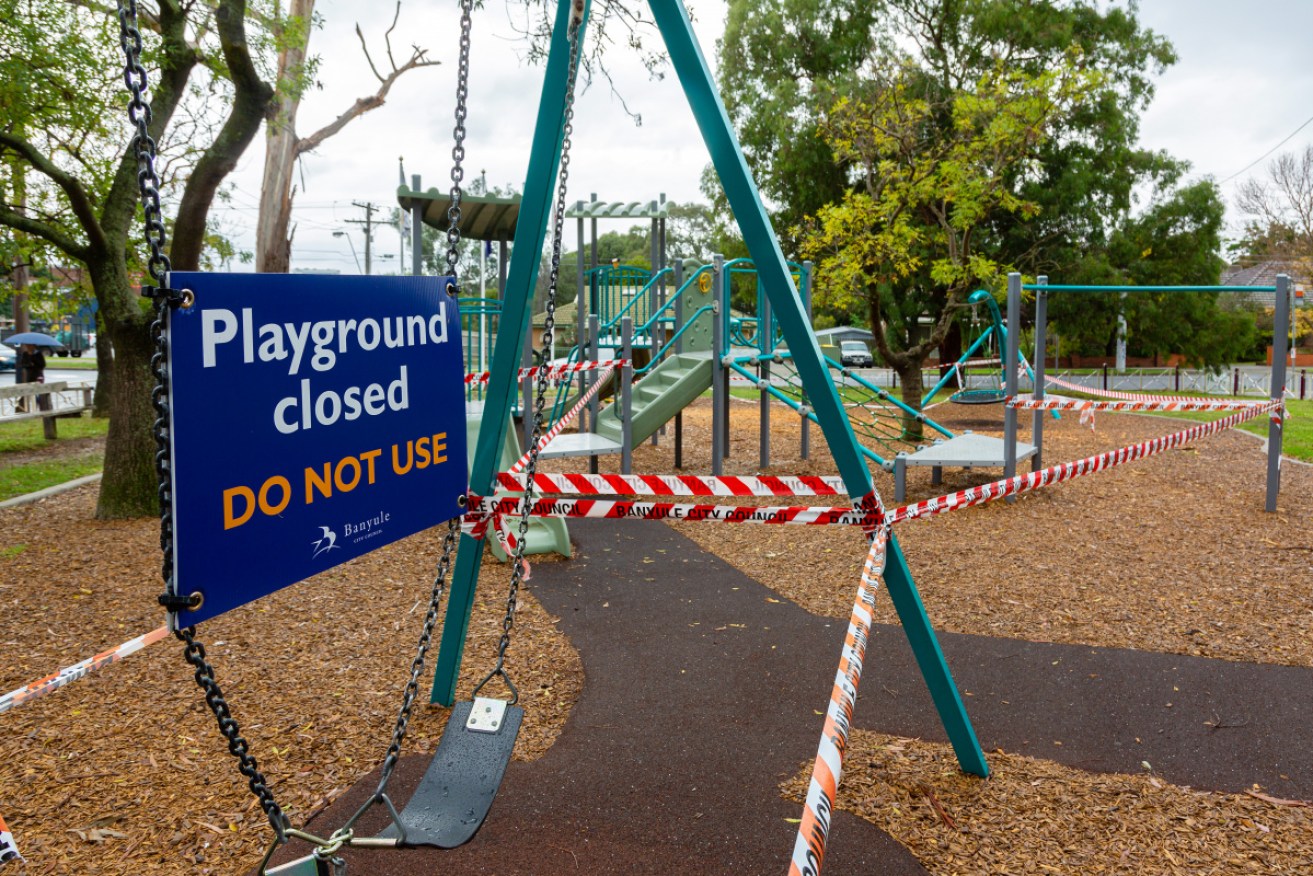 Melbourne's playgrounds are again off limits during the city's sixth COVID lockdown.