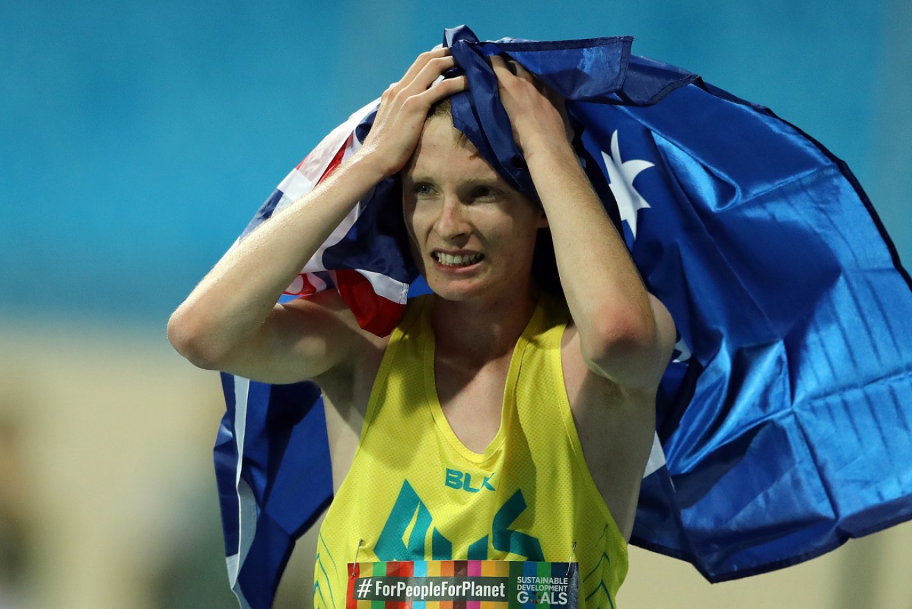 Clifford celebrates a win at the World Para Athletics Championships  in Dubai in 2019.