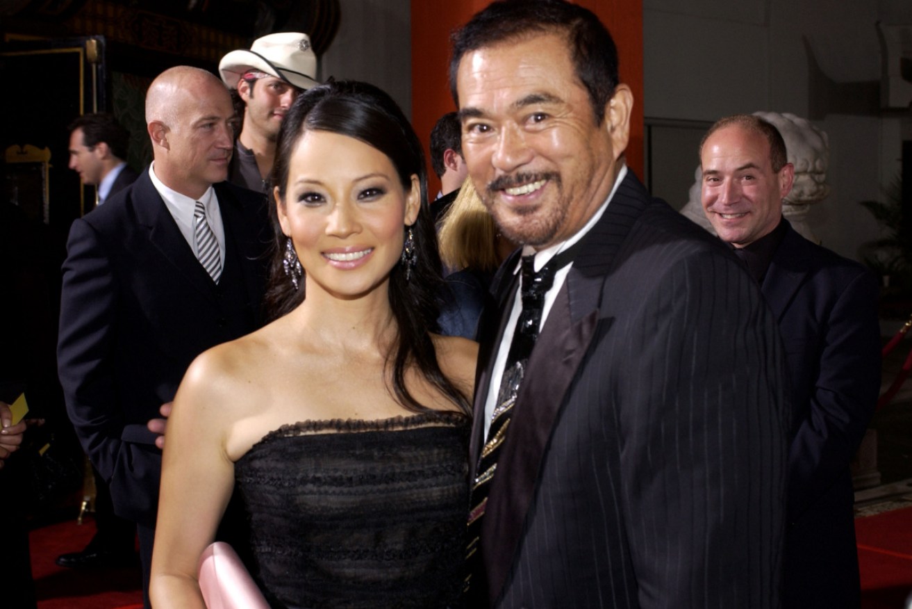 Chiba with actor Lucy Liu at a <i>Kill Bill</i> premiere in 2003.