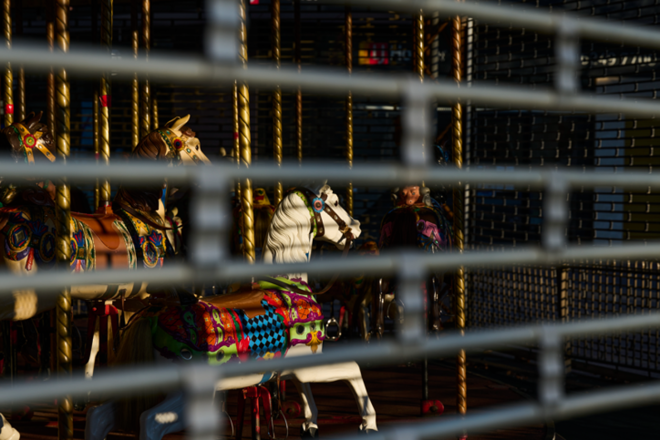 Like everything and everyone in the national capital, Canberra's famous carousel is locked  until Friday.