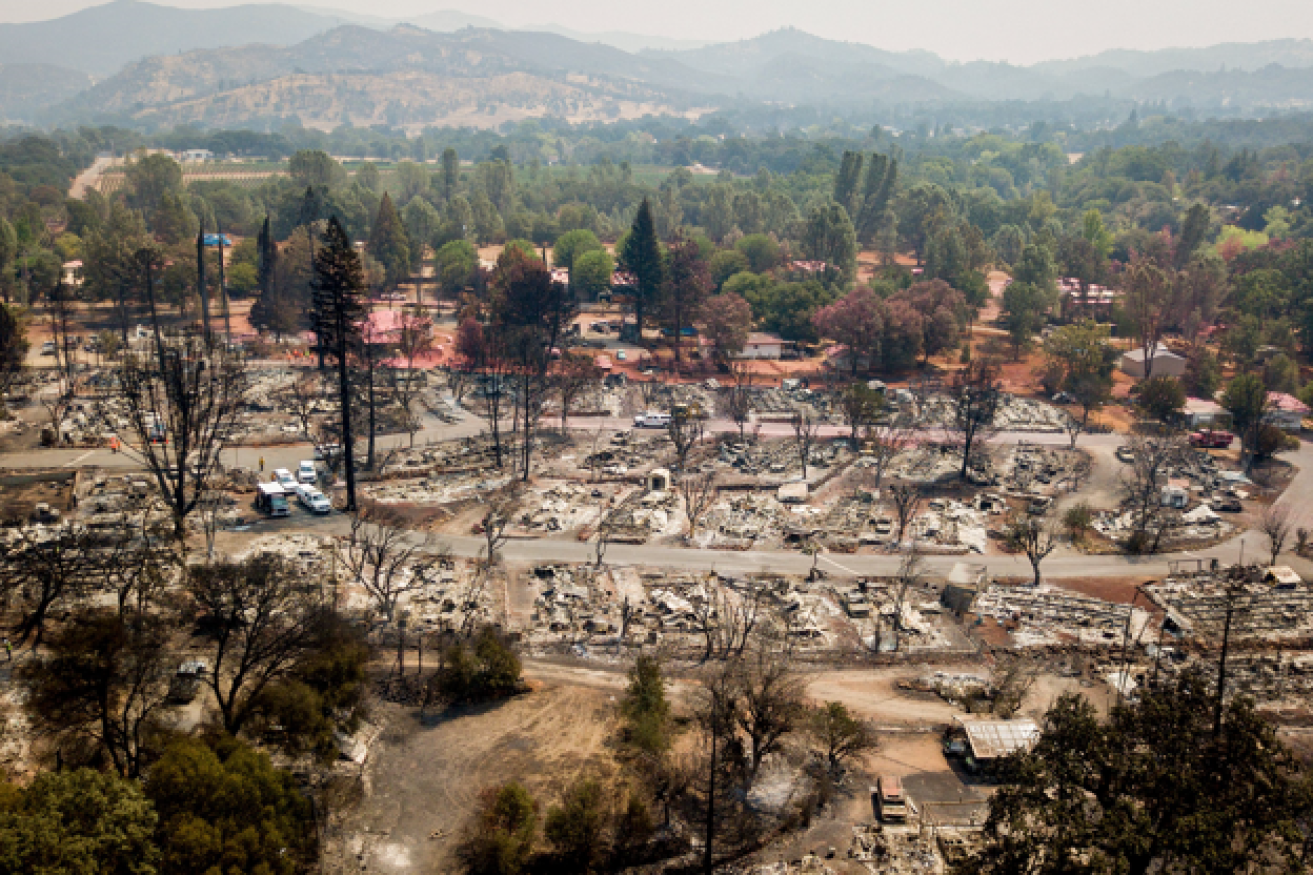 There's nothing left but tears and rubble at Creekside  Park after the flames passed through.