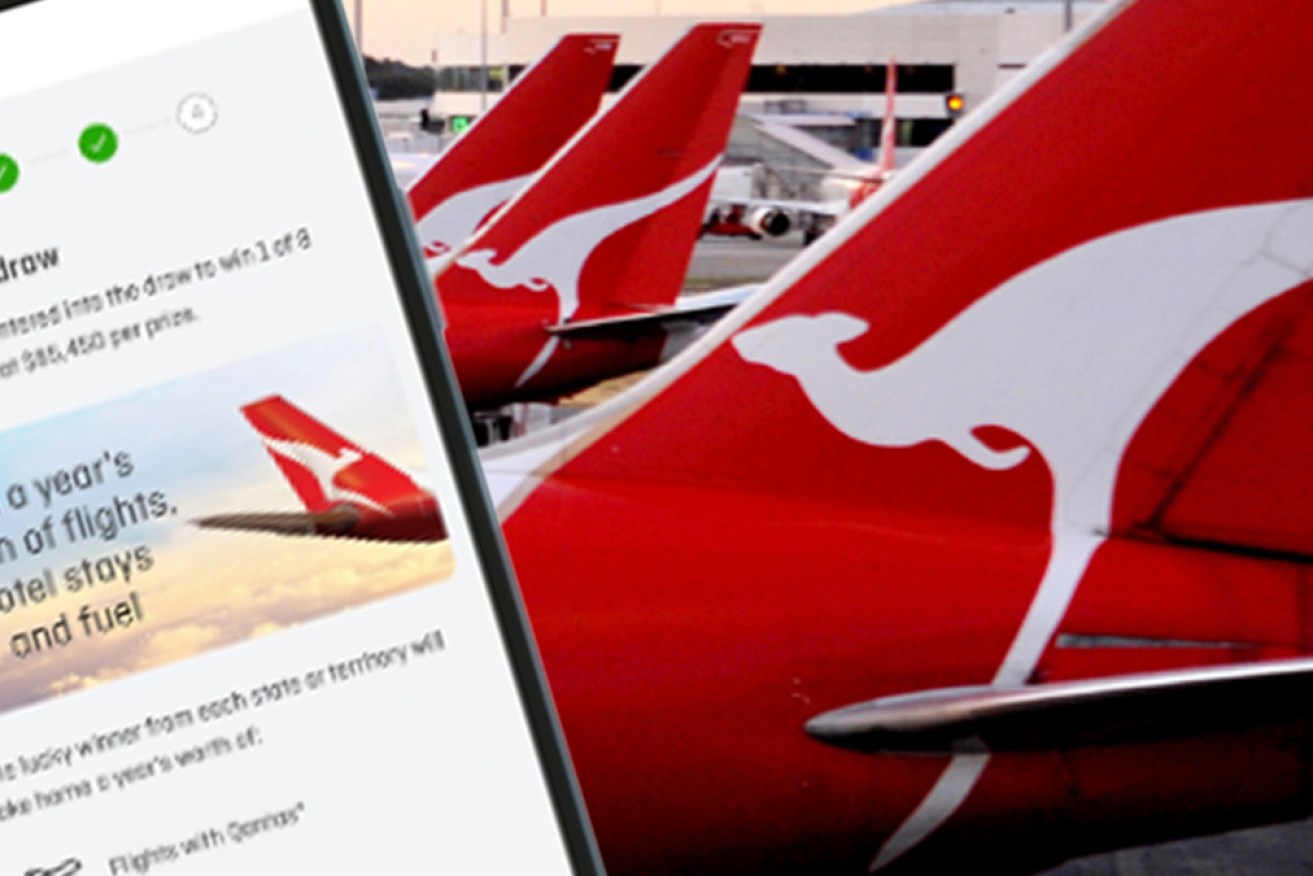 Qantas will offer 10 of its 'mega prizes', which include a year's free travel.