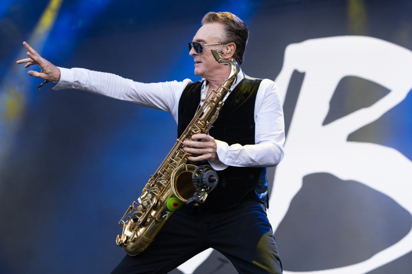 Brian Travers performs with UB40 at Rewind Scotland 2018 in Perth, Scotland. 