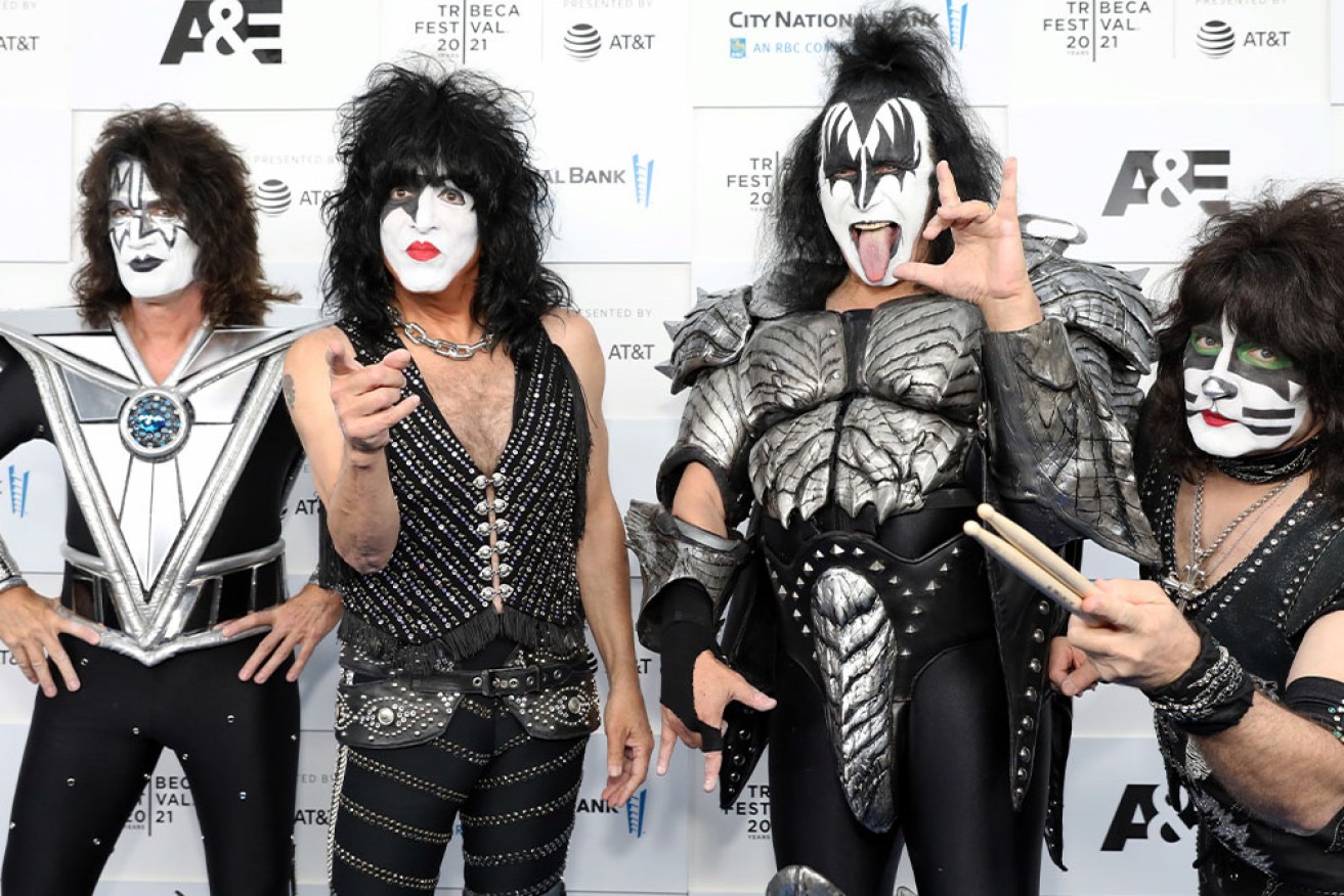 (L-R) Tommy Thayer, Paul Stanley, Gene Simmons, and Eric Singer of KISS. 