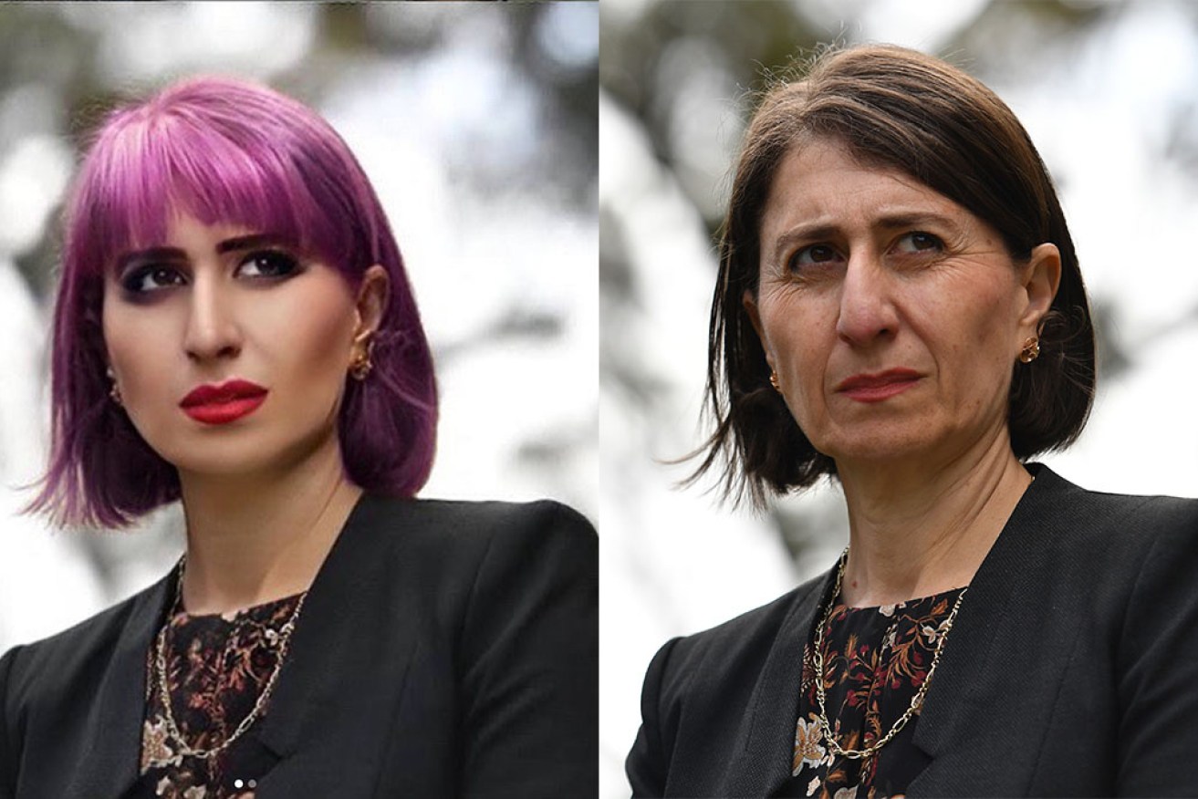 Liam thinks Gladys Berejiklian looks like a 'rebel' in this altered image. 