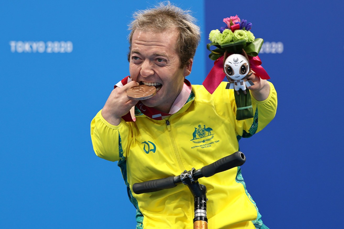 Grant 'Scooter' Patterson won over the crowd while accepting his bronze medal in Tokyo. 