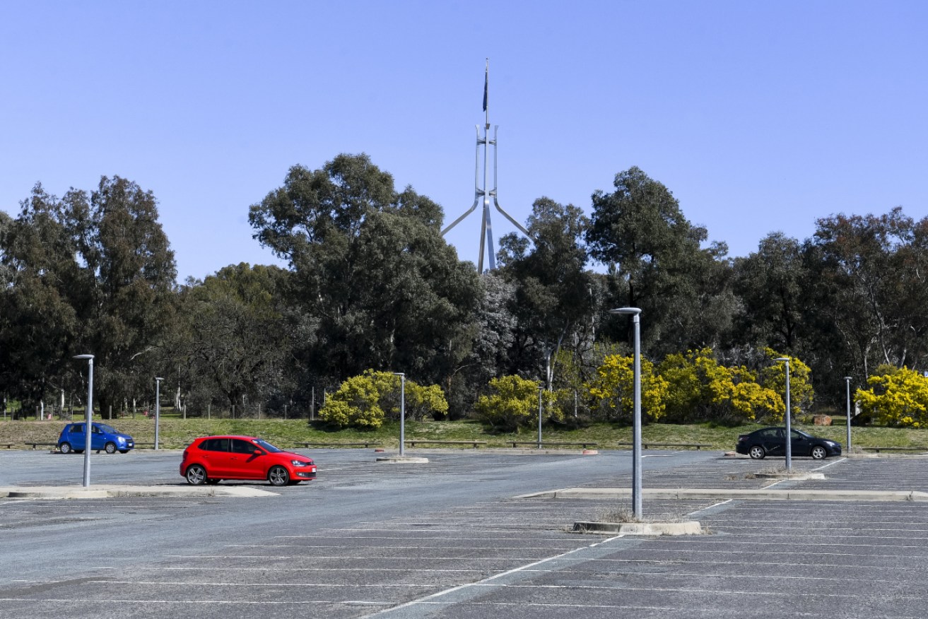 Car parks remain isolated in the nation’s capital as the ACT government extended Canberra's lockdown until September 17. 