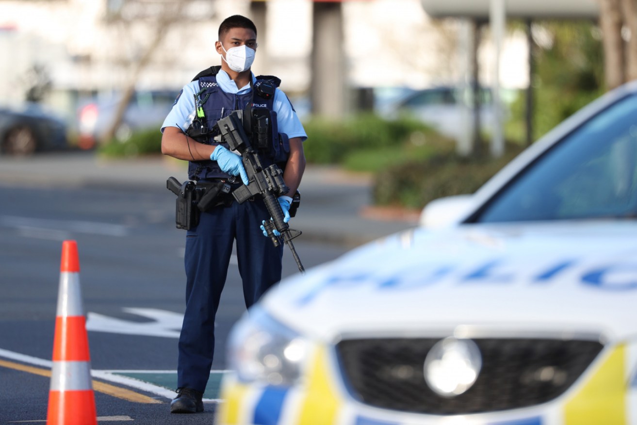 A man stabbed six people before being shot dead by police at a Wellington mall.