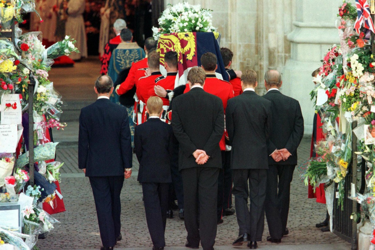 Hundreds of thousands of mourners lined the streets of London to watch Princess Diana's funeral procession. 