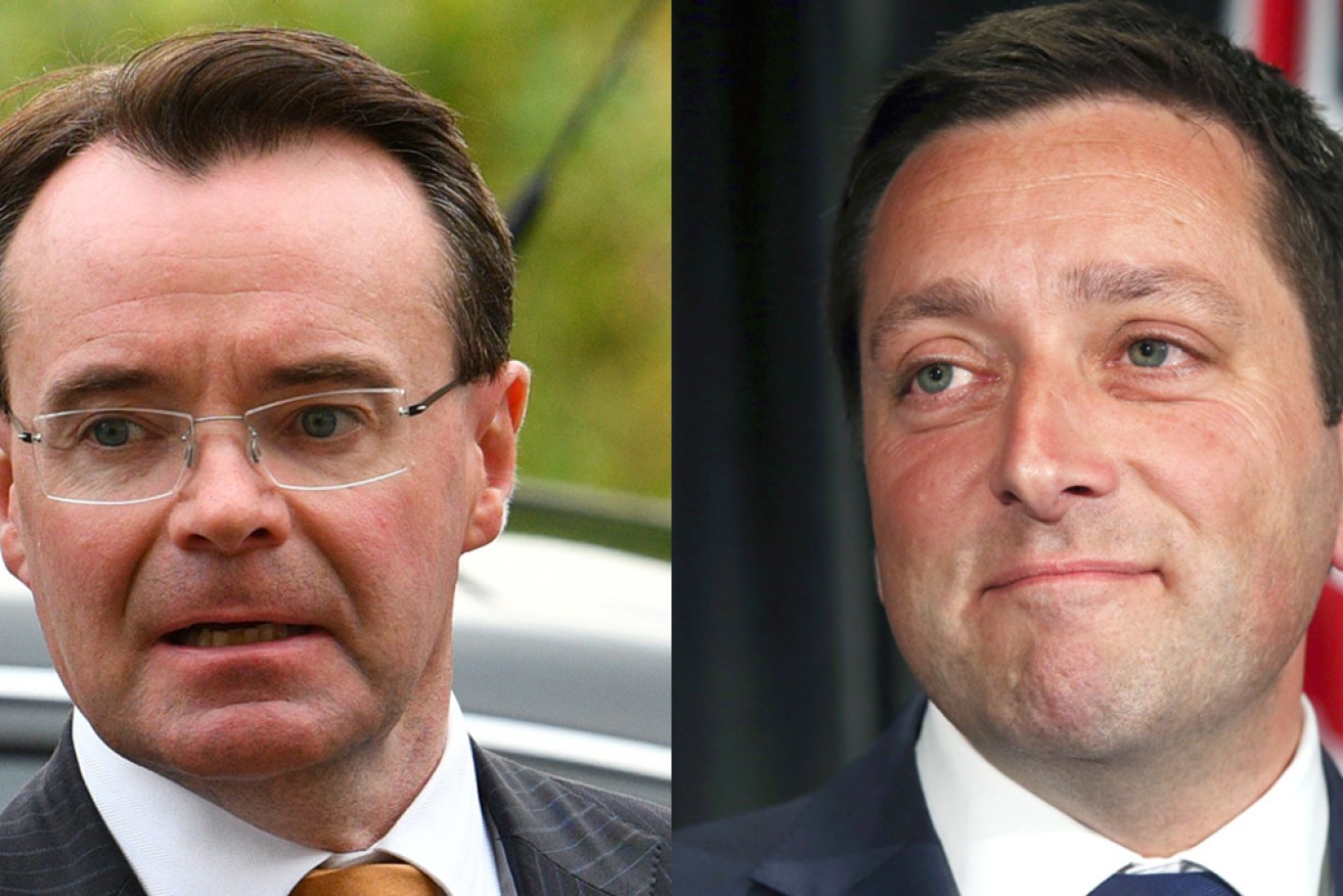 Victorian Liberal leader Michael O'Brien (left) reportedly faces a challenge from former leader Matthew Guy.