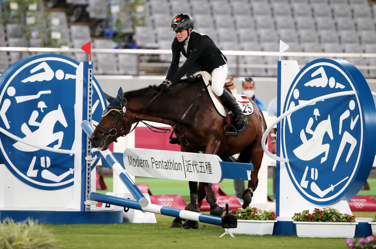 Horse-striking modern pentathlon coach Kim Raisner sent for training