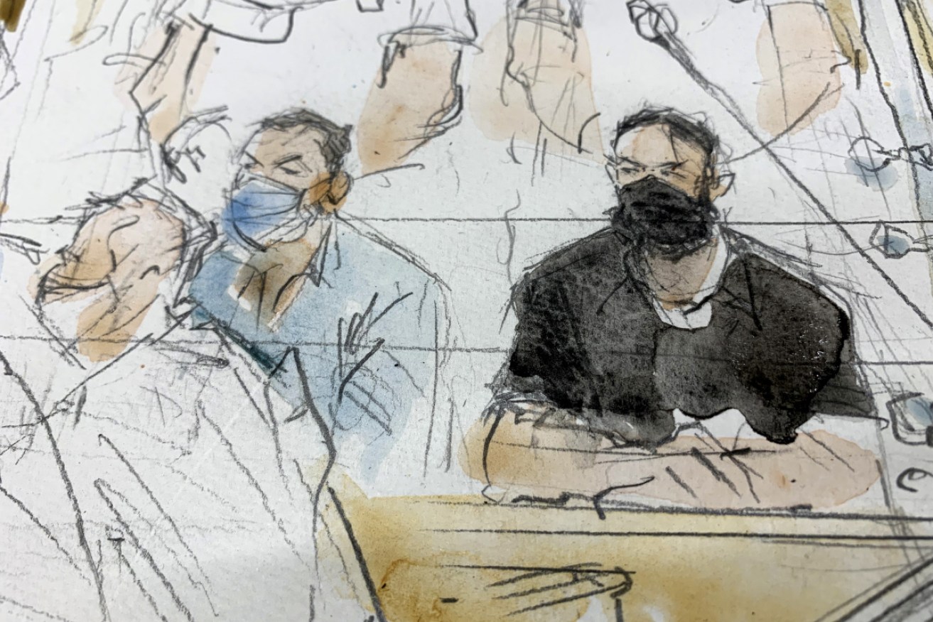 Salah Abdeslam (right) has called himself "an Islamic State soldier" during a trial in Paris.