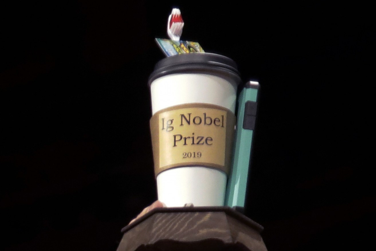 The 2019 Ig Nobel trophy – the awards ceremony has been online for the past two years.