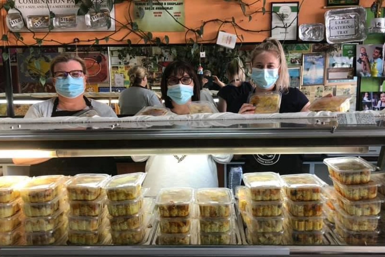Volunteers at Lutfiyes Shish Kebab are serving up hundreds of free meals each day. 