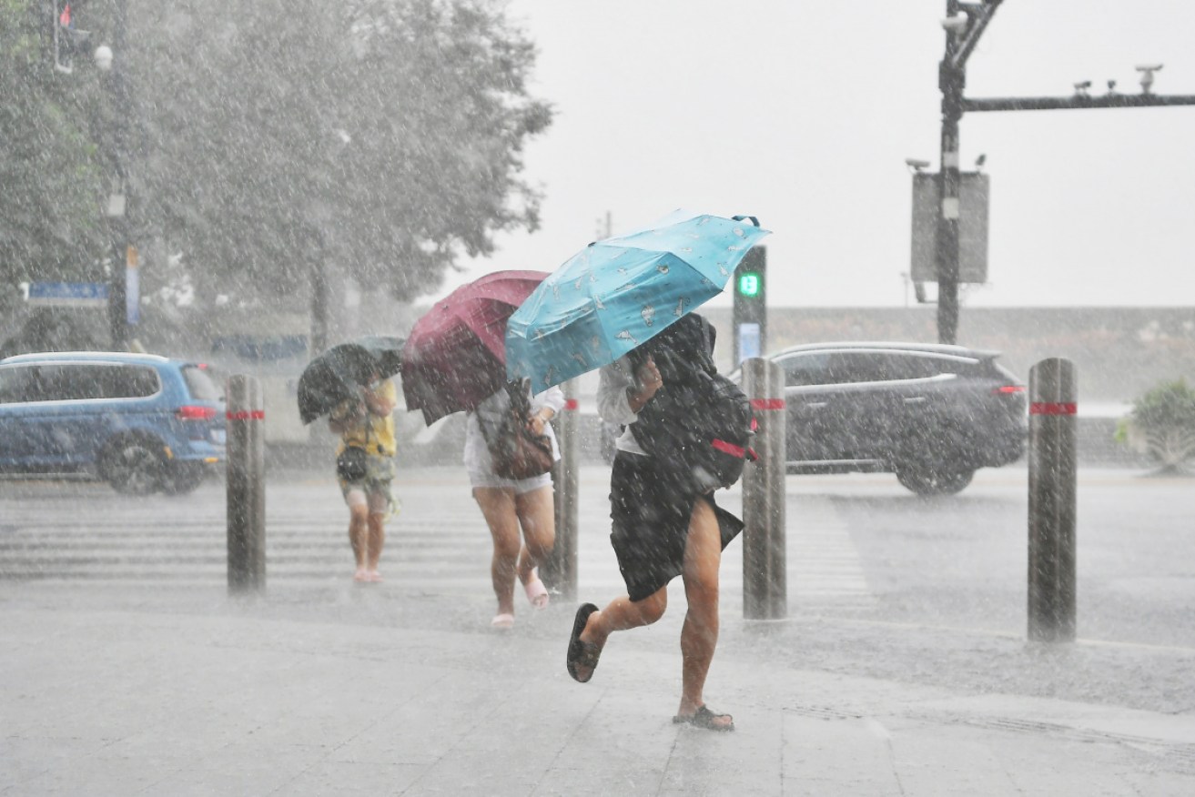 Typhoon Chanthu has hit Shanghai after earlier deluging Taiwan. 