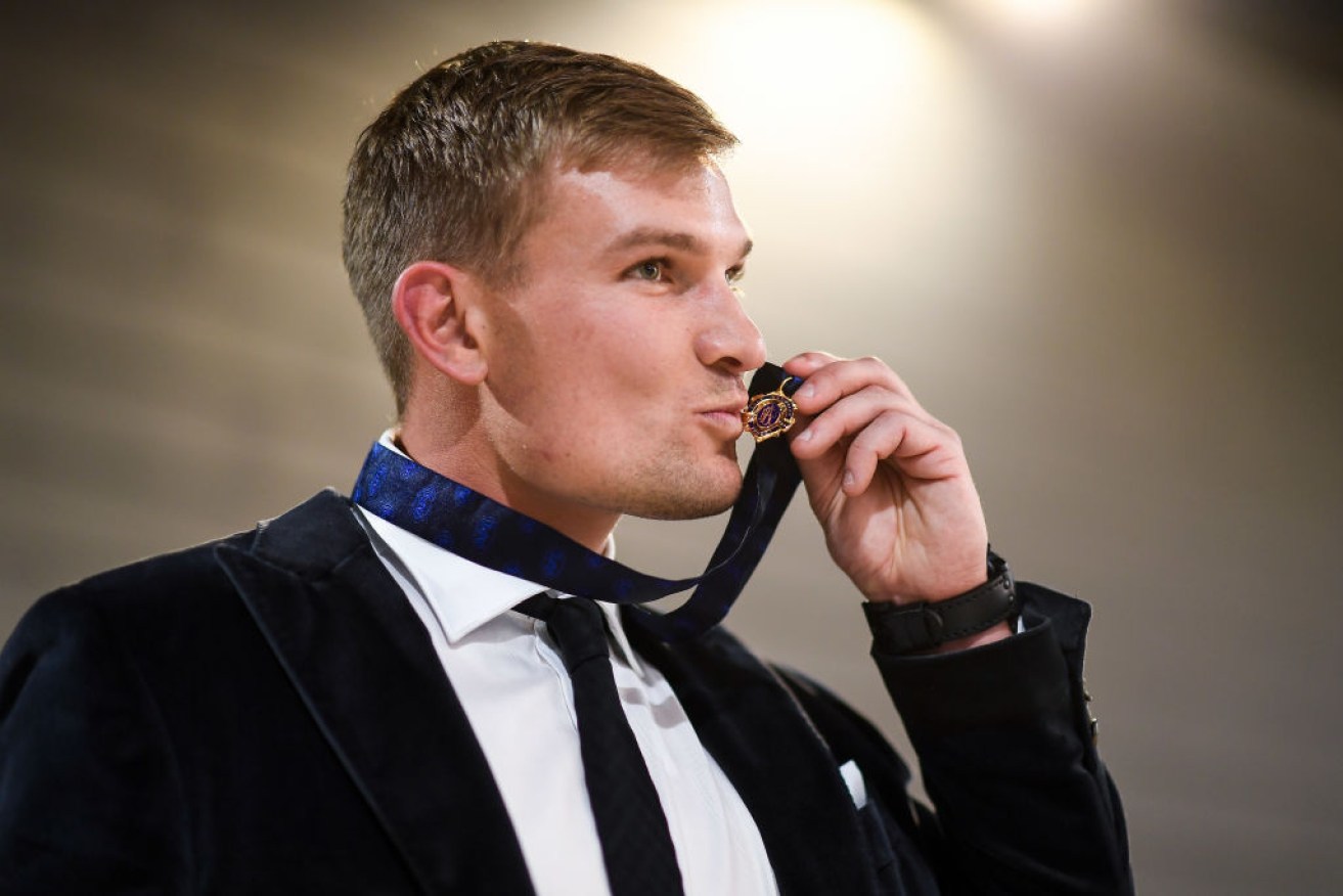 Ollie Wines with his new Brownlow Medal.