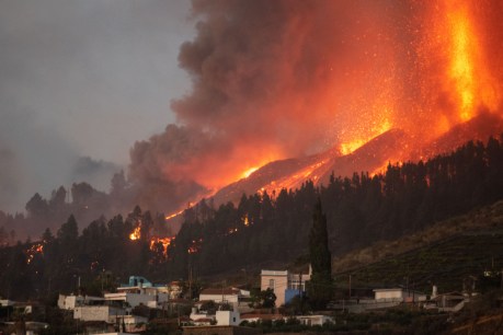 Residents flee as volcano erupts on Spanish island